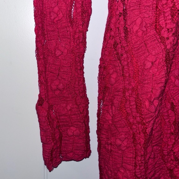 NEW Free People Shayla Lace Mini Dress Women L Sheer Bell Sleeve Boho Whimsigoth - Picture 5 of 10